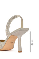 Woman Gold Embellished Backless Stiletto-Heel Shoes | Derimod Woman Gold Embellished Backless Stiletto-Heel Shoes | Derimod