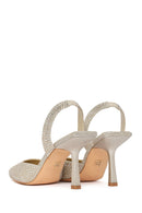 Woman Gold Embellished Backless Stiletto-Heel Shoes | Derimod Woman Gold Embellished Backless Stiletto-Heel Shoes | Derimod
