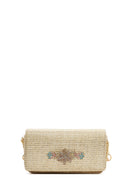 Woman Beige Long Strap Straw Crossbody Bag | Derimod Woman Beige Long Strap Straw Crossbody Bag | Derimod
