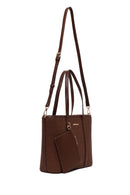 Woman Brown Long-Strap Patterned Wicker Shoulder Bag | Derimod Woman Brown Long-Strap Patterned Wicker Shoulder Bag | Derimod