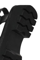 Woman Black Strappy Thick-Soled Leather Sandals | Derimod Woman Black Strappy Thick-Soled Leather Sandals | Derimod