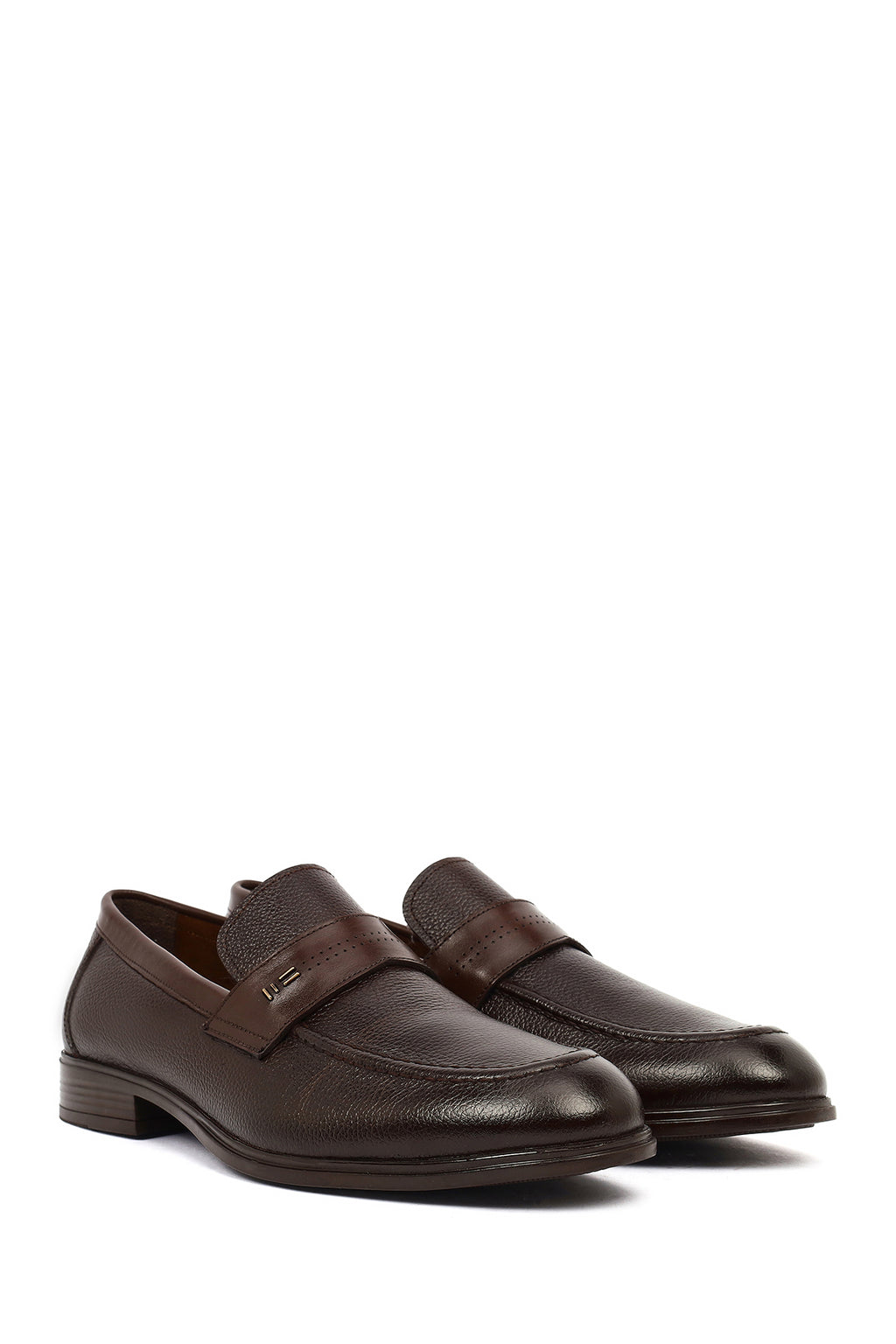 Erkek Kahverengi Deri Klasik Loafer