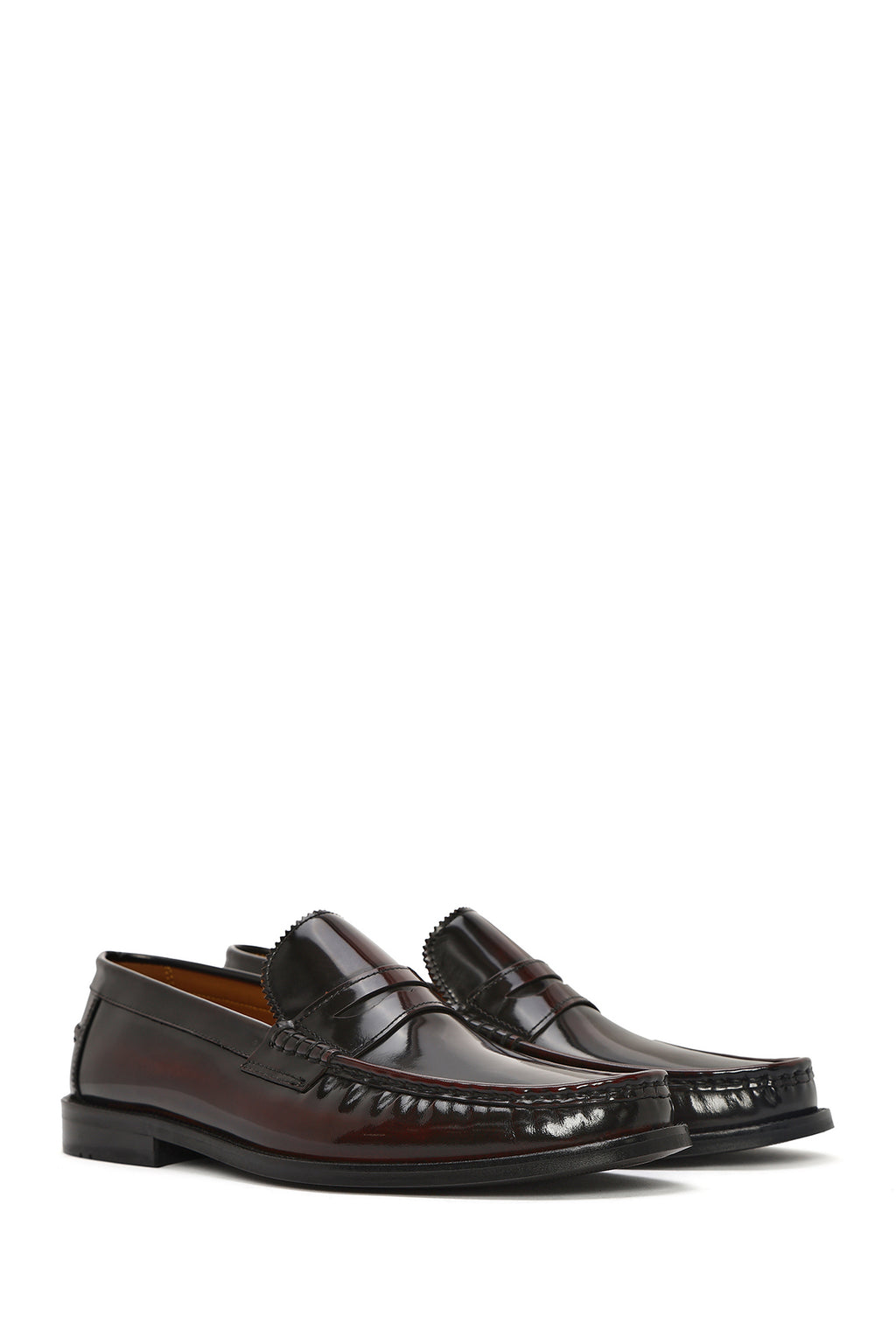 Erkek Bordo Deri Klasik Loafer