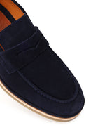 Erkek Lacivert Süet Deri Loafer | Derimod Erkek Lacivert Süet Deri Loafer | Derimod