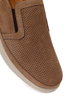 Male Beige Thick-Soled Nubuck Leather Comfort Loafer | Derimod Male Beige Thick-Soled Nubuck Leather Comfort Loafer | Derimod