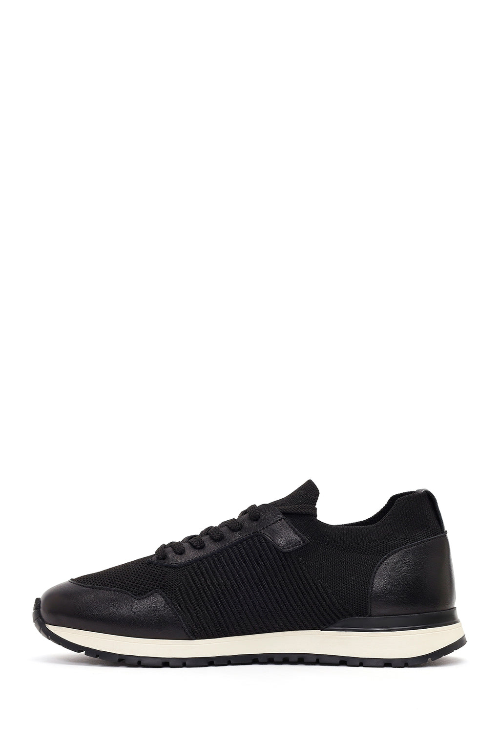 Erkek Siyah Bağcıklı Kumaş Sneaker