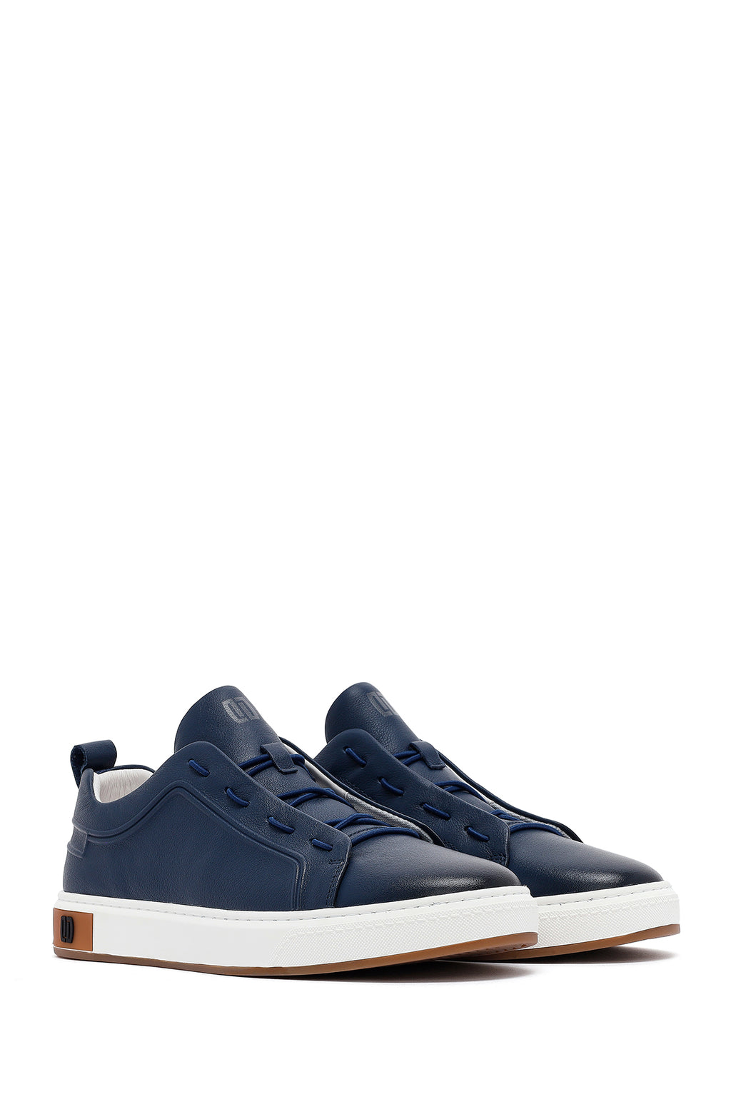 Erkek Lacivert Deri Sneaker