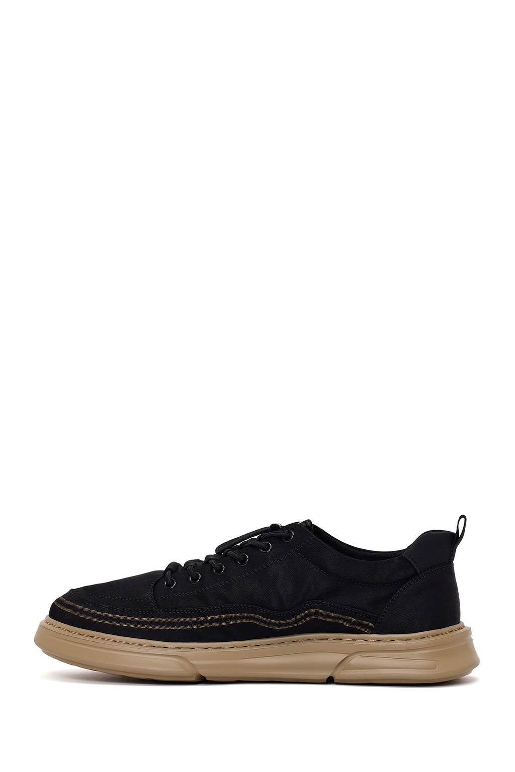 Derimoz Zero Erkek Siyah Bağcıklı Kumaş Sneaker