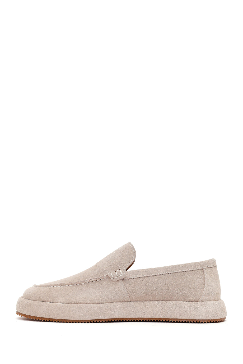 Erkek Gri Süet Deri Casual Loafer