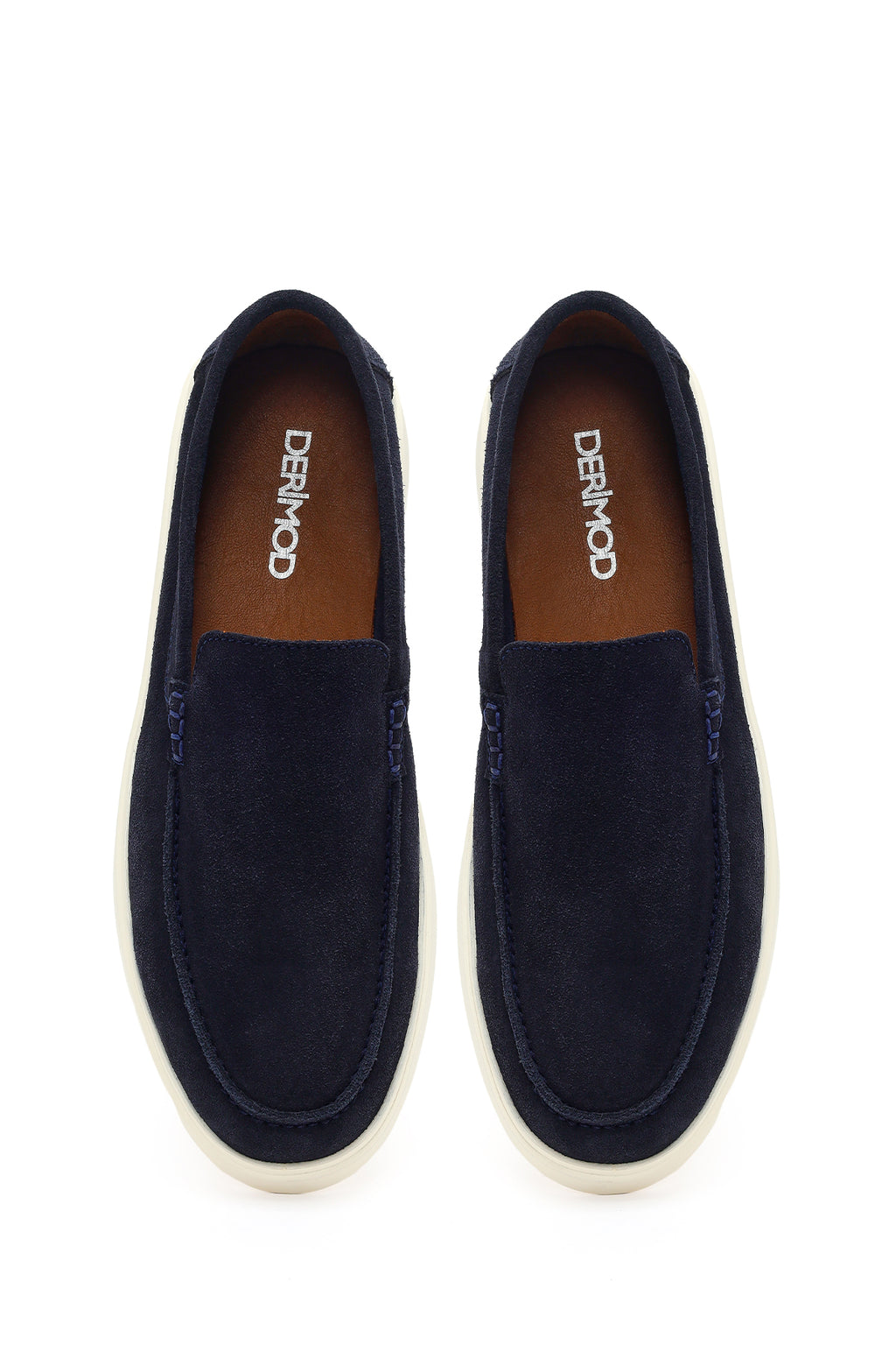 Erkek Lacivert Süet Deri Casual Loafer