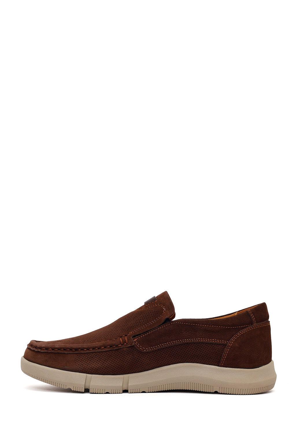Erkek Kahverengi Nubuk Deri Casual Loafer