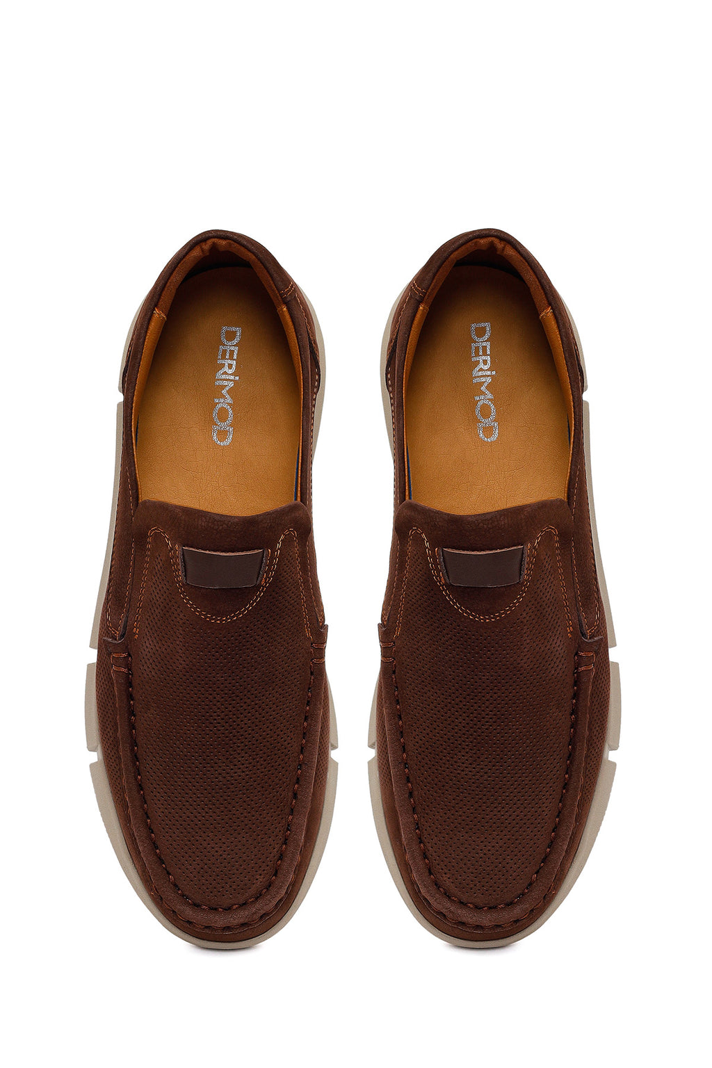 Erkek Kahverengi Nubuk Deri Casual Loafer