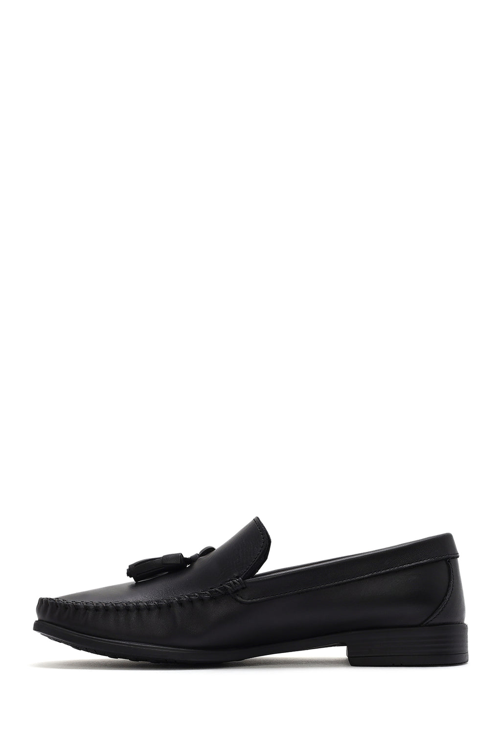 Erkek Siyah Püsküllü Deri Loafer