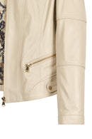 Donna Women's Beige Short Leather Jacket | Derimod Donna Women's Beige Short Leather Jacket | Derimod