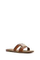 Women's Tan Accessory Slippers | Derimod Women's Tan Accessory Slippers | Derimod