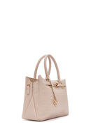 Woman Beige Long Strap Printed Shoulder Bag | Derimod Woman Beige Long Strap Printed Shoulder Bag | Derimod