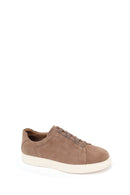 Erkek Bej Bağcıklı Süet Deri Sneaker | Derimod Erkek Bej Bağcıklı Süet Deri Sneaker | Derimod