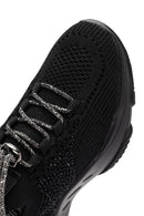 Derimod Zero Kadın Siyah Bağcıklı Taş Detaylı Kumaş Sneaker | Derimod Derimod Zero Kadın Siyah Bağcıklı Taş Detaylı Kumaş Sneaker | Derimod