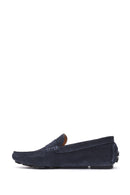 Men's Navy Blue Suede Leather Loafer | Derimod Men's Navy Blue Suede Leather Loafer | Derimod