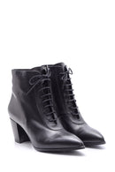 Women's Heeled Laced Leather Boots | Derimod Women's Heeled Laced Leather Boots | Derimod