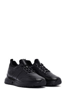Erkek Siyah Bağcıklı Kalın Tabanlı Deri Casual Sneaker | Derimod Erkek Siyah Bağcıklı Kalın Tabanlı Deri Casual Sneaker | Derimod