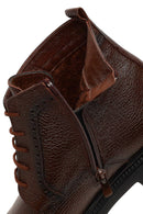 Men's Brown Zippered Leather Casual Boot | Derimod Men's Brown Zippered Leather Casual Boot | Derimod