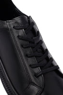 Erkek Siyah Bağcıklı Deri Casual Sneaker | Derimod Erkek Siyah Bağcıklı Deri Casual Sneaker | Derimod