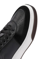 Men's Black Lace-up Thick-Sole Leather Sneaker | Derimod Men's Black Lace-up Thick-Sole Leather Sneaker | Derimod