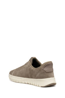 Geox Men Beige U Flextrıde Plus Lace-up Suede Leather Sneaker | Derimod Geox Men Beige U Flextrıde Plus Lace-up Suede Leather Sneaker | Derimod