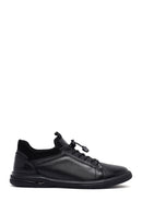 Erkek Siyah Bağcıklı Deri Casual Sneaker | Derimod Erkek Siyah Bağcıklı Deri Casual Sneaker | Derimod