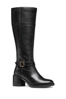 Geox Women Black D Serılda 60 B - Smo.Lea Zippered Heel Leather Boot | Derimod Geox Women Black D Serılda 60 B - Smo.Lea Zippered Heel Leather Boot | Derimod