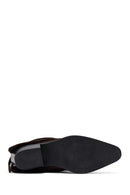 Kadın Kahverengi Kısa Kalın Topuklu Süet Deri Kovboy Bot | Derimod Kadın Kahverengi Kısa Kalın Topuklu Süet Deri Kovboy Bot | Derimod