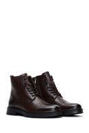Men's Brown Leather Flat Boots | Derimod Men's Brown Leather Flat Boots | Derimod