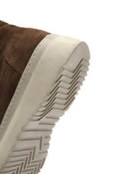 Men's Brown Thick Soled Laced Suede Leather Boots | Derimod Men's Brown Thick Soled Laced Suede Leather Boots | Derimod