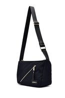 Women's Black Fabric Crossbody Bag | Derimod Women's Black Fabric Crossbody Bag | Derimod