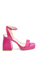 Women's Platform Heeled Leather Sandals | Derimod Women's Platform Heeled Leather Sandals | Derimod