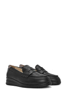 Women's Black Wedge Heel Leather Comfort Loafer | Derimod Women's Black Wedge Heel Leather Comfort Loafer | Derimod