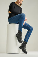 Buckle Women's Leather Boots | Derimod Buckle Women's Leather Boots | Derimod