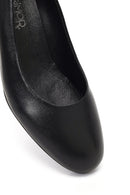 Derimod Flex Women Black Thick Heeled Leather Shoe | Derimod Derimod Flex Women Black Thick Heeled Leather Shoe | Derimod