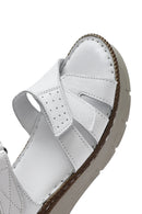 Women's White Ankle Strap Thick Soled Leather Comfort Sandals | Derimod Women's White Ankle Strap Thick Soled Leather Comfort Sandals | Derimod