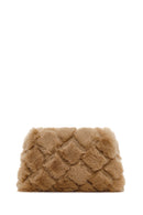 Women's Camel Chain Strap Plush Crossbody Bag | Derimod Women's Camel Chain Strap Plush Crossbody Bag | Derimod