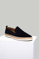 Navy Blue Suede Leather Men's Espadrille | Derimod Navy Blue Suede Leather Men's Espadrille | Derimod