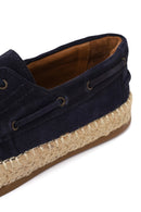 Male Navy Lace-up Suede Espadrilles | Derimod Male Navy Lace-up Suede Espadrilles | Derimod
