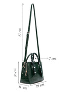 Women's Green Accessory Detailed Long Strap Crocodile Patterned Handbag | Derimod Women's Green Accessory Detailed Long Strap Crocodile Patterned Handbag | Derimod