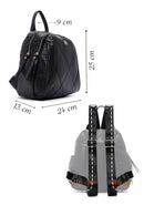 Women's Black Quilted Backpack | Derimod Women's Black Quilted Backpack | Derimod