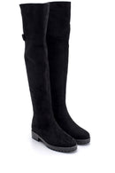 Women's Suede Flat Boots | Derimod Women's Suede Flat Boots | Derimod