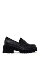 Kadın Siyah Kalın Topuklu Deri Maskülen Loafer | Derimod Kadın Siyah Kalın Topuklu Deri Maskülen Loafer | Derimod