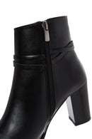 Women's Black Buckle Thick Heeled Classic Boots | Derimod Women's Black Buckle Thick Heeled Classic Boots | Derimod
