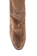 Women's Suede Heeled Leather Boots | Derimod Women's Suede Heeled Leather Boots | Derimod