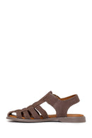 Woman Mink Ankle Buckle Suede Sandal | Derimod Woman Mink Ankle Buckle Suede Sandal | Derimod